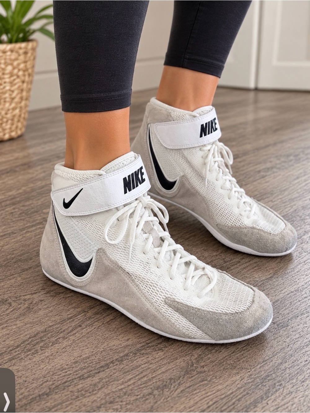 Nike White and Black High-Top Women's Athletic Sneakers